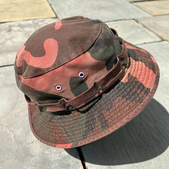 Y2K Reworked Overdyed Jungle Camo Military Gorpcore Bucket Hat - Picture 4 of 6